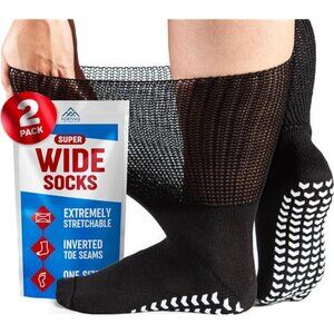 Extra Wide Socks for Swollen Feet, Diabetic Socks for Men, Hospital Socks, Wide